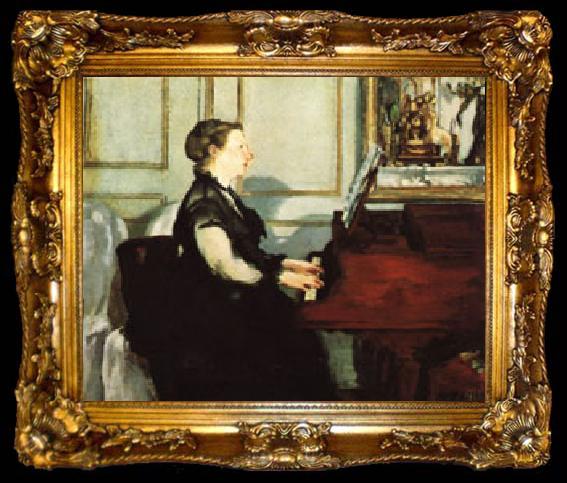 framed  Edouard Manet Mme.Manet at the Piano, ta009-2